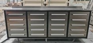 lot 3025 image: Unused Suihe 7 Stainless Steel Rolling Toolbox  20 Drawer Roller Cabinet