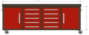 lot 3105 image: Suihe Toolbox 7FT-10DD-2-01A  Red