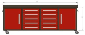 lot 3110 image: Suihe Toolbox 7FT-10DD-2-01B  Red