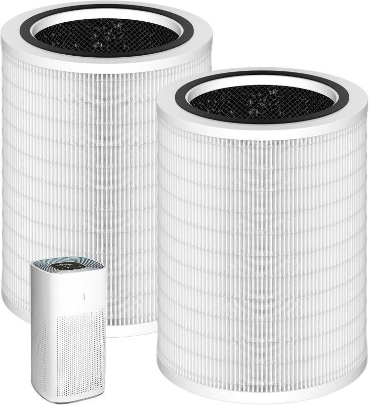 lot 171326 image: 2 Pack 12010 Filter Replacement Compatible with Clorox Air Purifiers Fit for Clorox Smart Air Purifiers for Home Model 11010 & 11011 True HEPA Filter, Large Rooms Up to 1,500 Sq. Ft.