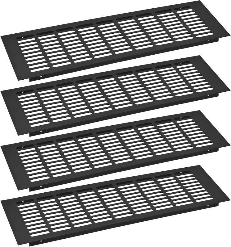 lot 9187269 image: uxcell 4pcs Rectangle Ventilation Grille Aluminum Alloy Mesh Air Vent Cover, 450x150mm