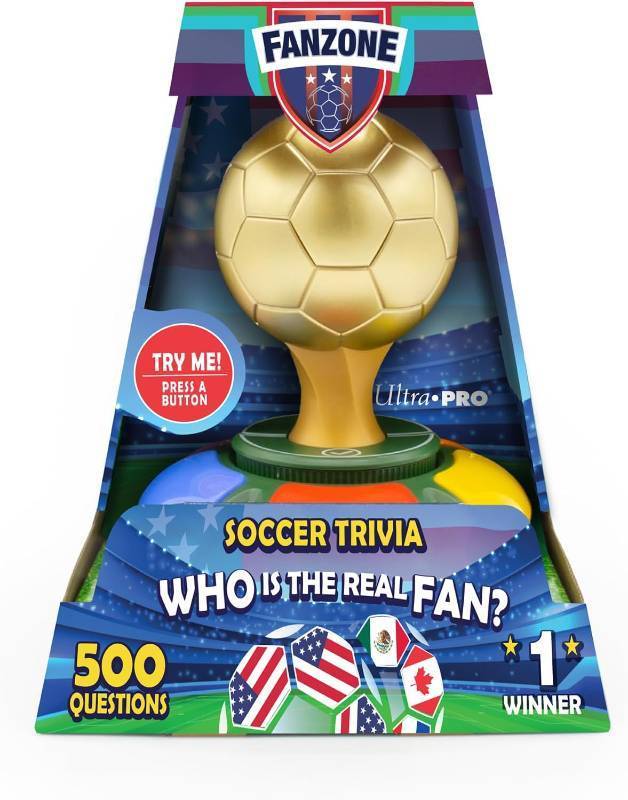 lot 161446 image: Fanzone Soccer Trivia Game - Who is The Real Fan Soccer Ball Games  for Passionate Soccer Fans  Soccer Toys with Virtual Game Master, 2-5 Players  Soccer Lovers