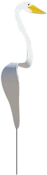 lot 161462 image: JTLB Swirl Bird Wind Sculpture Decorations Garden, Yard, Outdoor Pool, Fountain, Patio with Pleasant Breeze Movement, Handmade Art Ornaments Made of Aluminium, 40 x 15 x 24 cm (White-1)