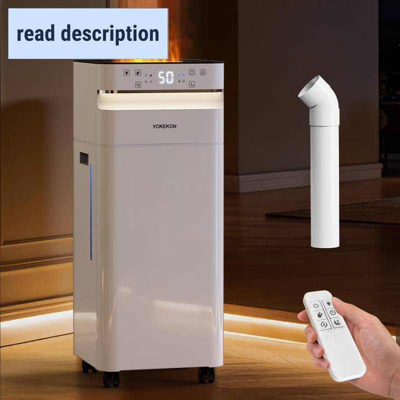 lot 461332 image: Retails for $192 YOKEKON Humidifier Large Room 5.8Gal22L, 2500 sq.ft. Cool Mist Humidifiers for Home Bedroom with Flame & Night Light, Top Fill Whole House Humidifier with Extension Tube, Plants, Kids, Adults, White