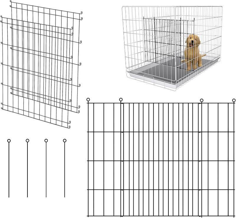 lot 461341 image: Dog Crate Divider Panel - 2 Pack Black Metal, Compatible with 42-48 & Other Crate Sizes, 27.95 H x Adjustable Width 19.96-36.61(Dog Crate NOT Included)