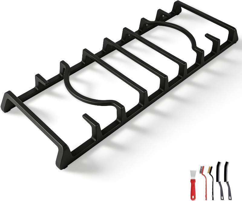 lot 251555 image: Center Burner Grate Cast Iron Grate Heavy Duty & Stable Support Compatible with Samsung Gas Range NX58H5600SS NX58H9500WS NX58R5601SS Replace# DG94-00938A DG94-00469A DG94-00469B