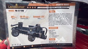lot 204 image: Landhonor PR-12-72W Power Rake Soil Conditioner 84 Inch Width
