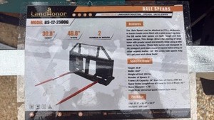 lot 206 image: Land Honor Model BS-12-2500G Bale Spear Attachment