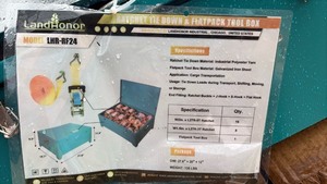 lot 214 image: LandHonor Ratchet Tie Down & Flatpack Tool Box Set