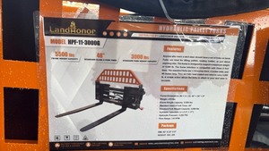 lot 216 image: LandHonor HPF-11-3000G Hydraulic Pallet Forks for Skid Steer