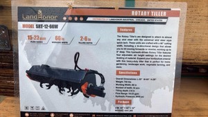 lot 252 image: Land Honor SRT-12-66W Hydraulic Rotary Tiller Skid Steer Attachment