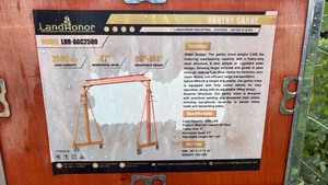 lot 268 image: LandHonor LHR-AGC2500 Industrial Gantry Crane 2500 LBS Capacity