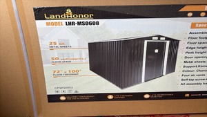 lot 287 image: LandHonor 6x8 Galvanized Metal Storage Shed