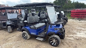 lot 600 image: Blue Unused Onshine Electric 4 seater Golf Cart with Canopy and Custom Seats