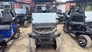 lot 601 image: Camo Unused Onshine Electric 4 seater Golf Cart with Canopy and Custom Seats