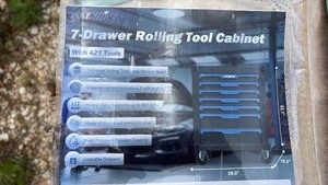 lot 620 image: Unused Onshine 7-Drawer Rolling Tool Cabinet with 421 Tools