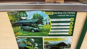 lot 636 image: Onshine 12x20 Galvanized Steel Carport with Vertical Tile Roof