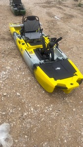 lot 819 image: Yellow and grey unused Fishing Kayak with Pedal Drive System