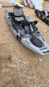lot 826 image: Nordmann Hunter grey unused Pedal Drive Fishing Kayak with Adjustable Seat and Rod Holders