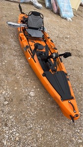 lot 830 image: Orangeblack unused Bukanero Fishing Kayak with Seat and Paddle