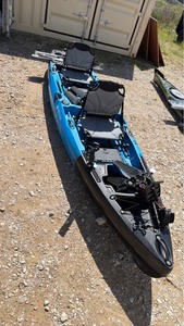 lot 833 image: Blueblack unused Vicking Kayak Tandem Fishing Kayak with Pedal Drive System
