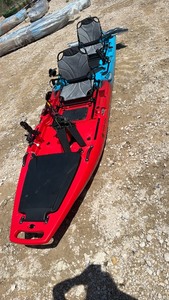 lot 834 image: Redblue unused Vicking Kayak Tandem Fishing Kayak with Pedal Drive System