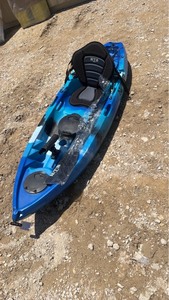 lot 837 image: NITB blue unused Outdoors Single Person Fishing Kayak with Padded Seat