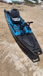 lot 838 image: blueblack unused Fishing Kayak with Pedal Drive System and Seat
