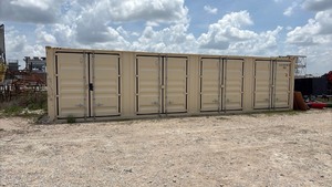 lot 12 image: One Trip 40ft Steel Shipping Container With 4 Side Doors YLEU 2547690 Tan - Damage on one door