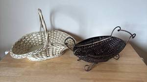 lot 1214 image: Two Decorative Woven Baskets