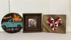 lot 1240 image: Mixed Decorative Art Collection with Frames and Fall Decor