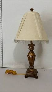 lot 1245 image: Traditional Table Lamp with Fabric Shade and Crystal Trim matches lot 1244