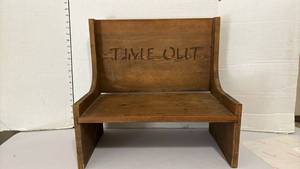 lot 1251 image: Small bench with Time Out Engraving