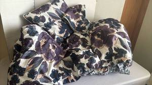 lot 1300 image: Comforter full size with matching throw pillow and sham