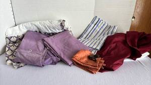 lot 1312 image: Two bed skirts and curtains