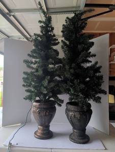 lot 3001 image: 42 inch tall pre-lit Christmas Trees qty 2