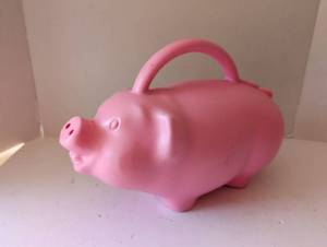 lot 3061 image: Adorable pink pig watering can