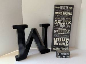 lot 3106 image: Black and white wall art