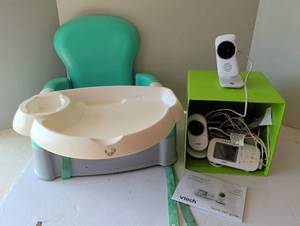 lot 3116 image: Baby High Chair and VTech Video Monitor Set