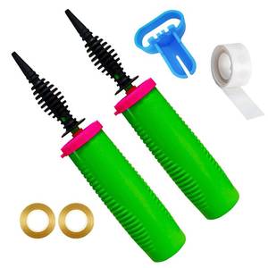 lot 2625 image: Balloon Pump Hand Held 2Pack Two Way Dual Action Inflator with Balloon Tying Tool Manual Air Pump for Balloons - Retail $9