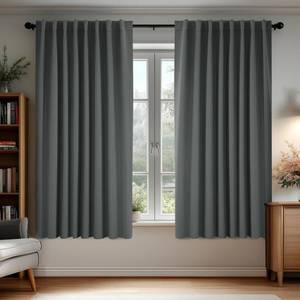lot 2629 image: Deconovo Blackout Curtains for Sliding Glass Door, Dark Grey Thermal Insulated Drapes 63 Inches Long, Back Tab and Rod Pocket Room Darkening Window Curtains, 70W x 63L Inch, 2 Panels - Retail $27