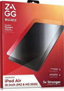 lot 2632 image: ZAGG Glass Elite Screen Protector for iPad Air 13 Inch M3M2 (20252024) �� 5X Stronger Tempered Glass, Scratch & Shatter Protection, Smudge-Resistant, Easy Install, Case Friendly - Retail $60