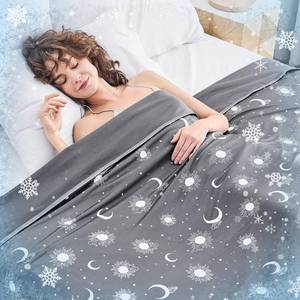 lot 2640 image: inhand Cooling Blanket Queen Size (90x90) - Double Sided Cooling Blankets for Hot Sleepers, Cool Soft Lightweight Summer Blanket for Sofa Bed Couch, Travel, House Warming Gifts New Home Ink Grey - Retail $28