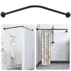 lot 2649 image: L Shaped Shower Curtain Rod,Adjustable Corner Shower Rod(23.6-39.8x23.6-39.8),90 Degree Wall Mounted Shower Curtain Rod for Bathroom,Bathtub,Clothing Store,Locker Rooms,Private Space,Need to Drill - Retail $25