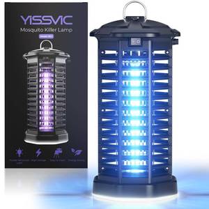 lot 2651 image: YISSVIC Bug Zapper Outdoor Indoor Waterproof Electric Mosquito Lamp Fly Zapper Killer Effective 4200V Plug in for Home Patio Office Courtyard (One-Light Control Bug Zapper) - Retail $33
