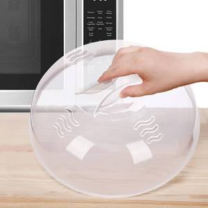 lot 2656 image: Microwave Splatter Cover for Food Large Microwave Plate Food Cover With Easy Grip Handle Anti-Splatter Lid With Enlarge Perforated Steam Vents,11.5 Inch,BPA Free & Dishwasher Safe - Retail $14