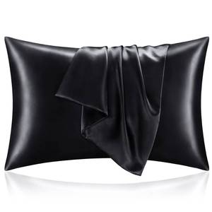 lot 2666 image: BEDELITE Satin Pillowcase for Hair and Skin, Super Soft and Cooling Similar to Silk Pillow Cases 2 Pack with Envelope Closure, Gift for Women Men(20x36 King Size, Black) - Retail $10