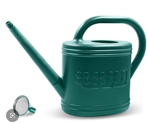 lot 2671 image: 2 Gallon Dark Green Plastic Watering Can - Retail $15