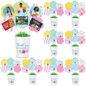 lot 2688 image: Yinkin 9 Set Teacher Appreciation Gift Card Bouquet Kit Teacher Survival Kit Thank You for Helping Me Grow Gift Card Holder Thank You Gifts for Women Men End of Year Back to School Graduation Birthday - Retail $8