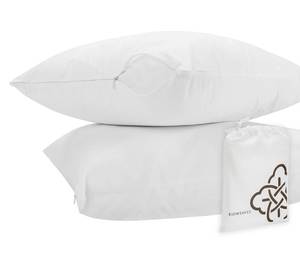 lot 2712 image: BIOWEAVES 100% Organic Cotton Breathable Pillow Protectors GOTS Certified with Zipped Closure King, 20 x 36, 2-Pack - Retail $24
